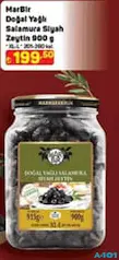 MARBİR DOĞAL YAĞLI SALAMURA SİYAH ZEYTİN 900 G